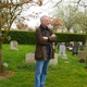 At the graves of  Benjamin Britten and Peter Pears in Aldeburgh 