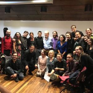 San José/ Costa Rica: Dozenten und Teilnehmer des Kurses "Vogelruf" nach dem Abschlusskonzert im Februar 2018