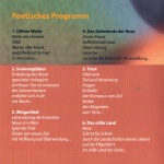 Poetisches Programm; zu jedem Titel ein Gedicht