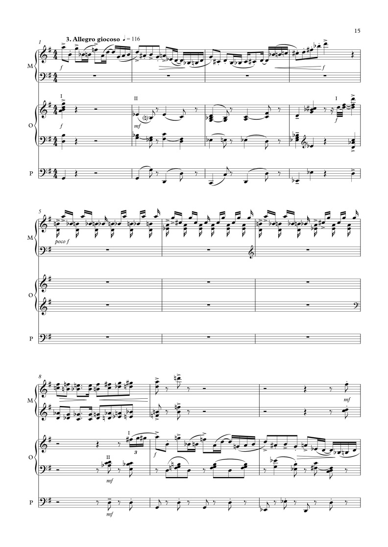 Entre nous (Marimba, Orgel), 2. Satz (Anfang)