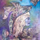 Die Fischerin 90x70cm Öl