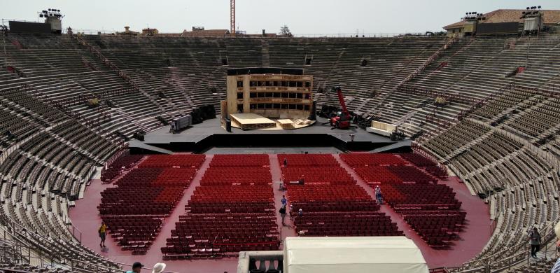 Arena di Verona - Aufbauten für Aida Arena di Verona - Aufbauten für Aida