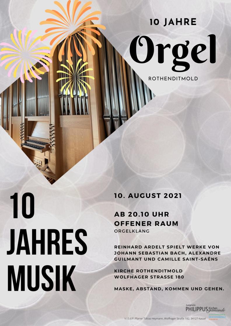 Plakat Orgeljubiläum Ardelt August 2021 Plakat Orgeljubiläum Ardelt August 2021