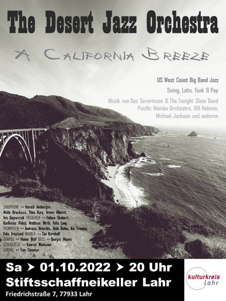 PLAKAT 2022 | THE DESERT JAZZ ORCHESTRA | A CALIFORNIA BREEZE
